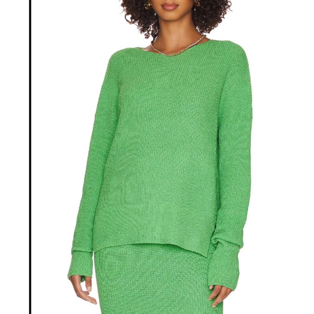 SNDYS Maple Green Knit Sweater Relaxed Pullover Size: S